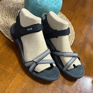 Teva Women's Black and Silver Sandals